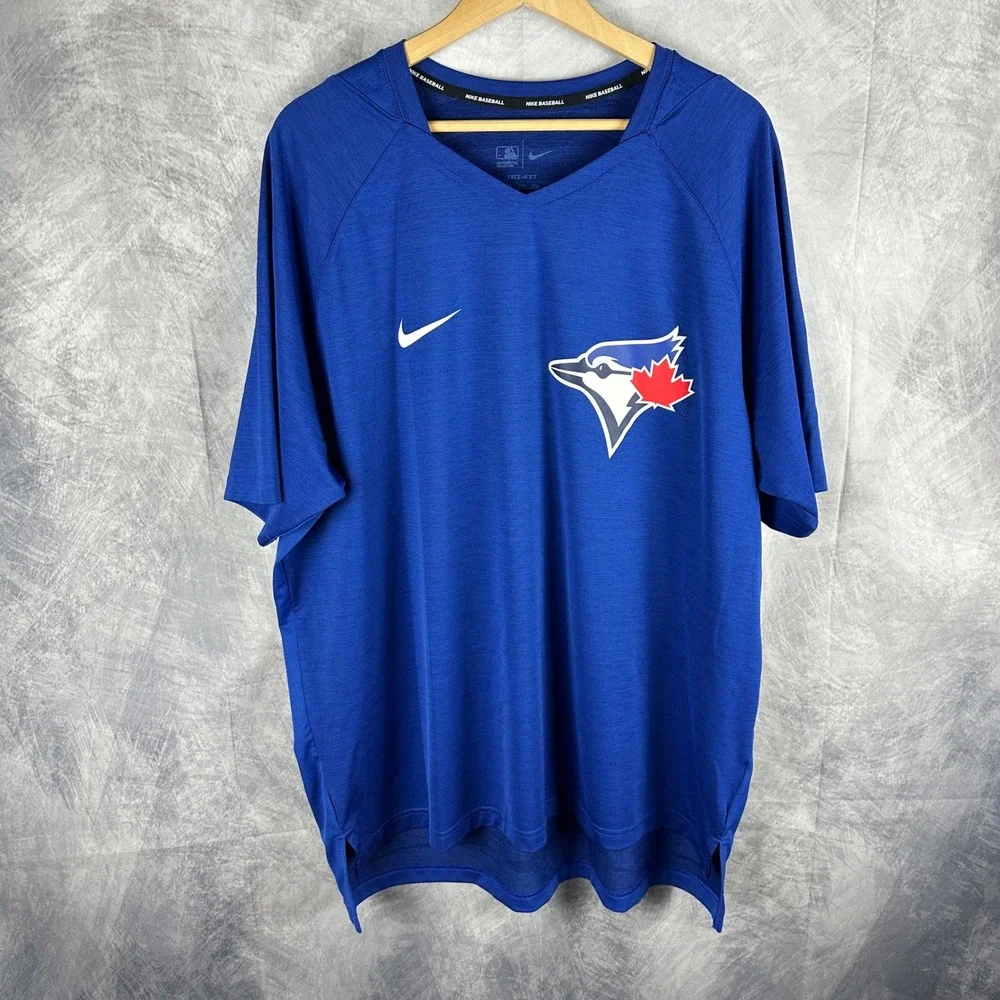 Nike Toronto Blue Jays MLB Authentic‎ Collection Dri-FIT Shirt Blue Mens XXL