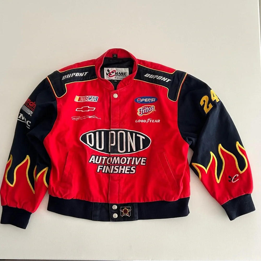 Vintage Chase Authentics NASCAR Jeff Gordon Dupont Racing Jacket‎ YOUTH 2XL