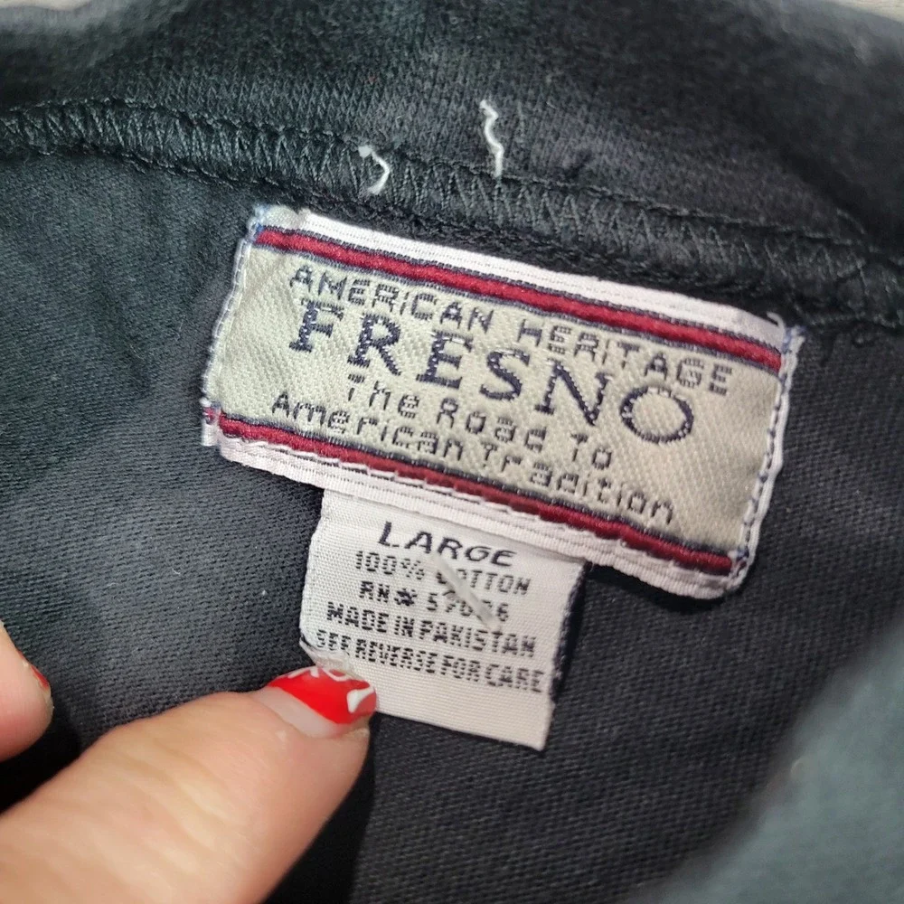 Fresno American Heritage‎ Kids Large Black Short Sleeve Cotton T-Shirt RN 57026
