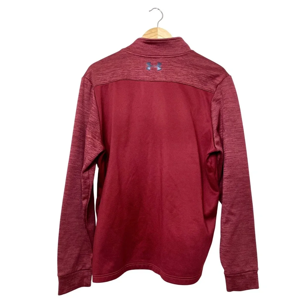 Under Armour Mens Quarter Zip Pullover Maroon Heathered Activewear‎ Large LG/G