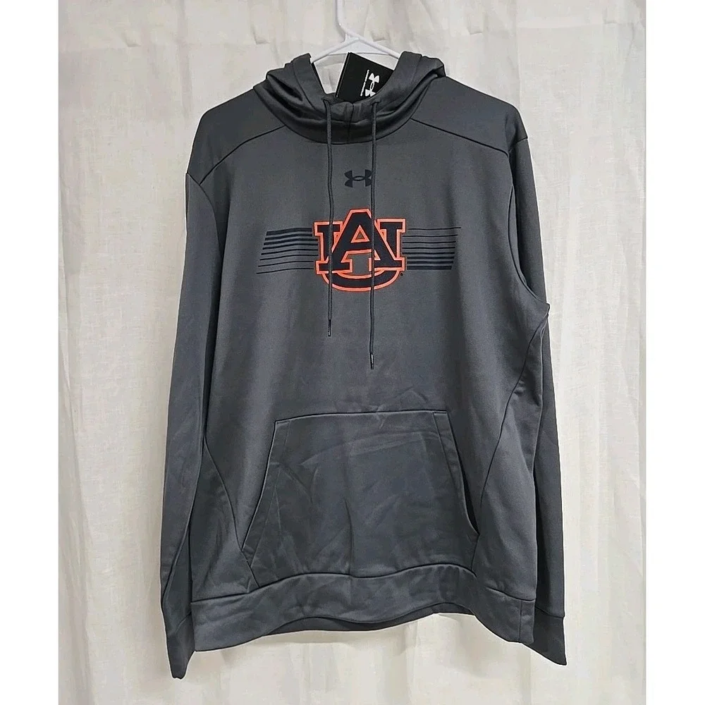Under Armour AU Auburn Tigers  Pullover Hoodie Sweatshirt Gray‎ Men's Size L NWT