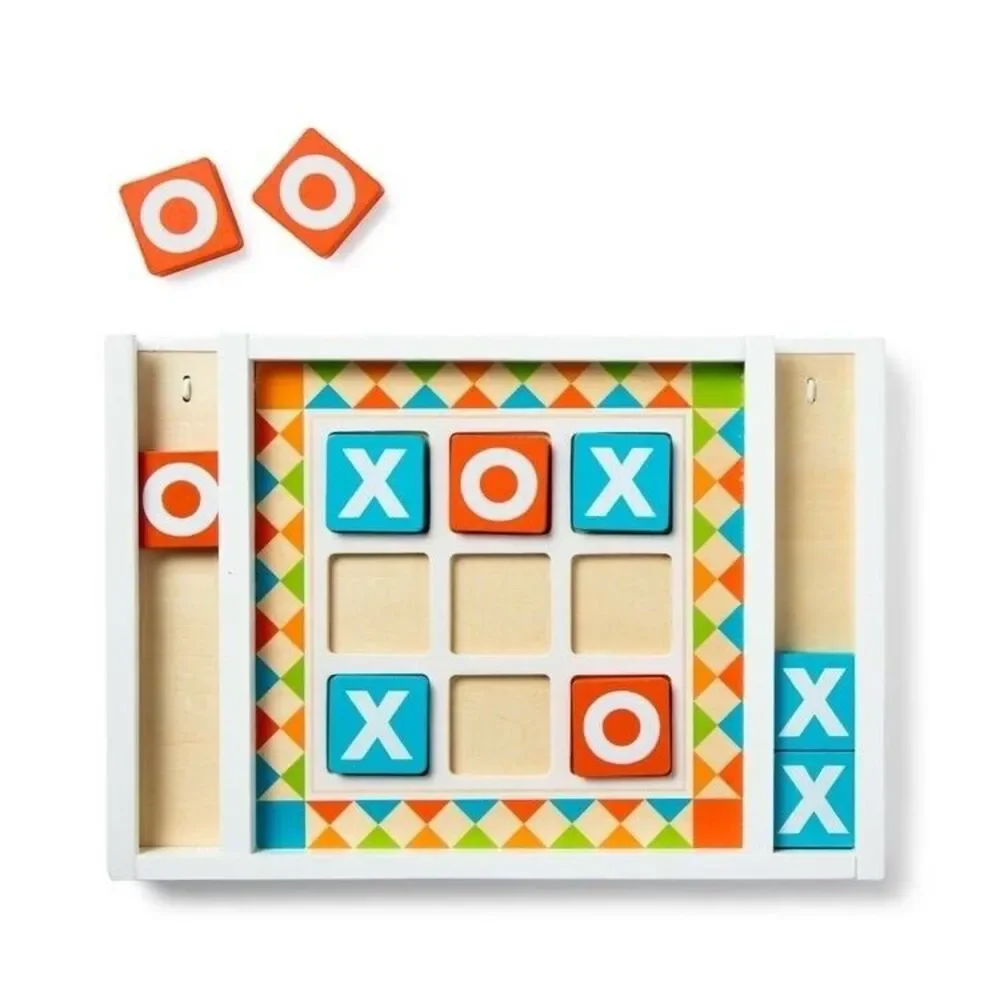 MELISSA & DOUG Wooden Tic Tac Toe Toddler Learning Board Game Montessori Play