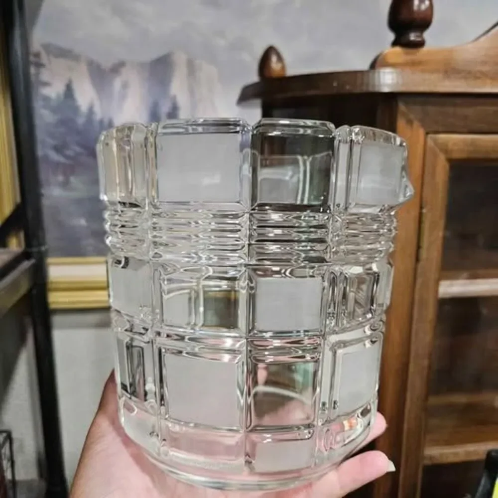 Mikasa Frosted Glass Square Pattern Ice Bucket
