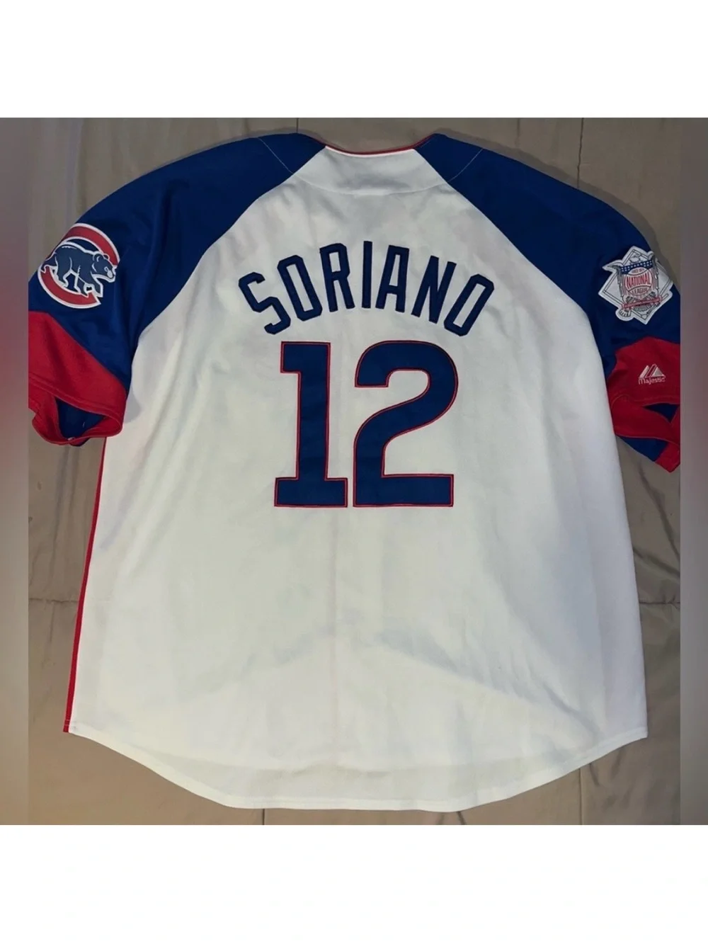 Chicago Cubs Alfonso Soriano No. 12 Majestic MLB Authentic Retro Baseball Jersey
