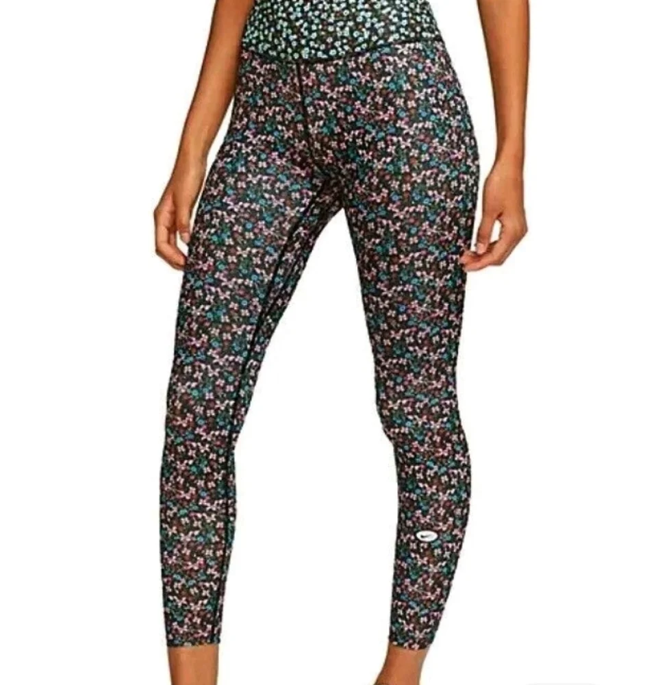 Nike One‎ Floral Patterned Activewear Mid Rise 7/8 Leggings Size 2XL