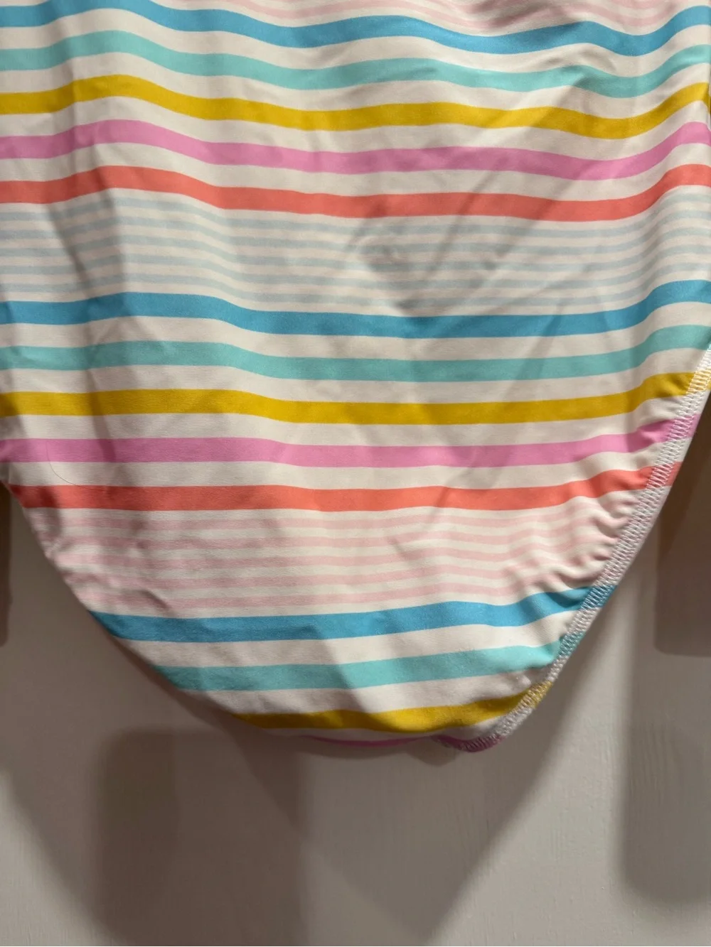 J.‎ Crew Girls' striped rash guard swimsuit 10 Rainbow Summer Vacation Beach