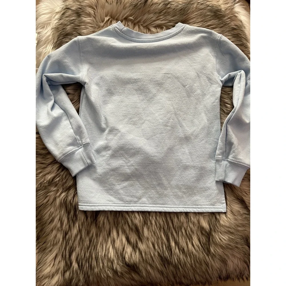Disney Kids Girls Stitch Blue Sweatshirt Embroidered Chenille Patch Size M 8