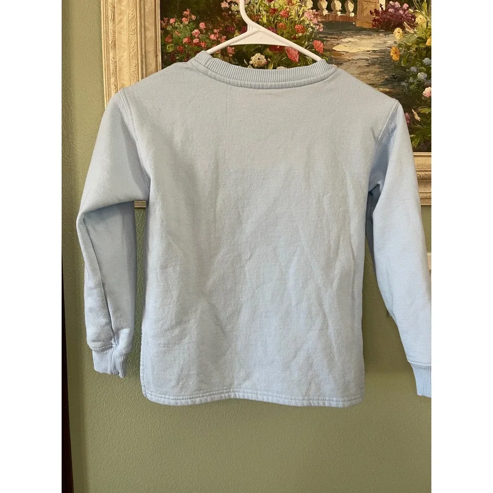 Disney Kids Girls Stitch Blue Sweatshirt Embroidered Chenille Patch Size M 8