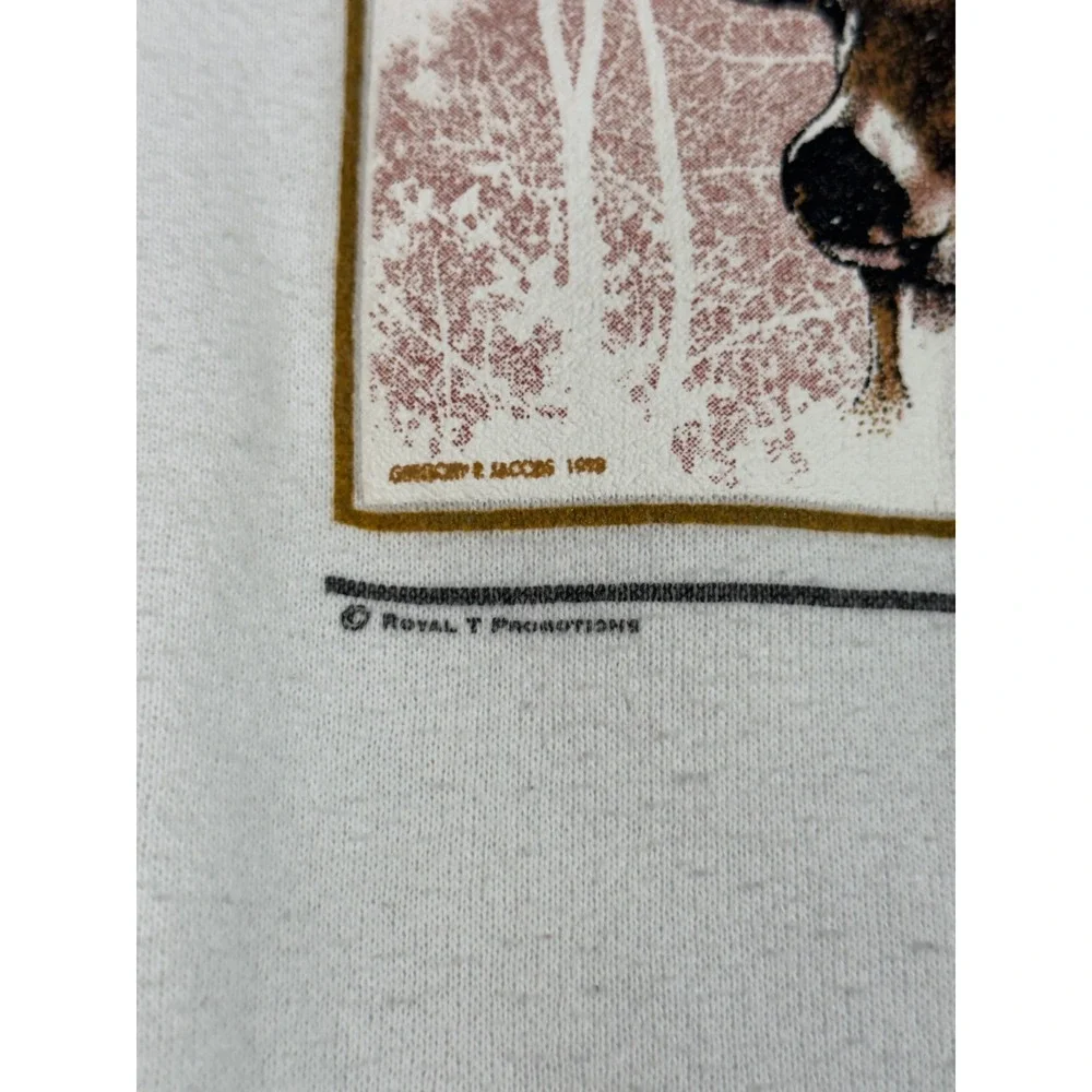 Vintage 1993 Whitetail Deer Crewneck Sweatshirt Made USA Cotton‎ Grove L