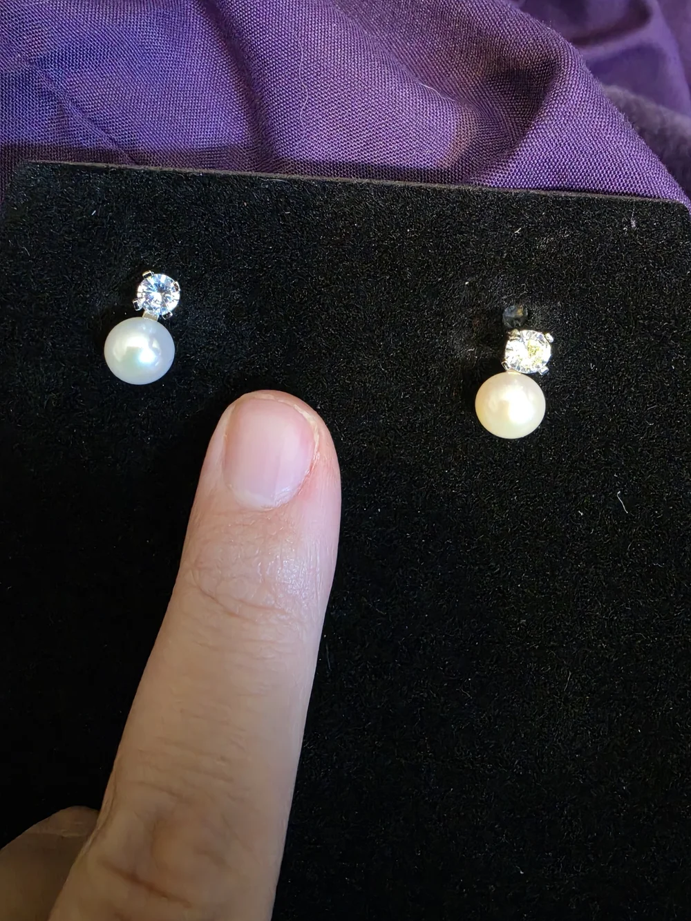 Classic Pearl and Crystal Stud Earrings - White Pearl