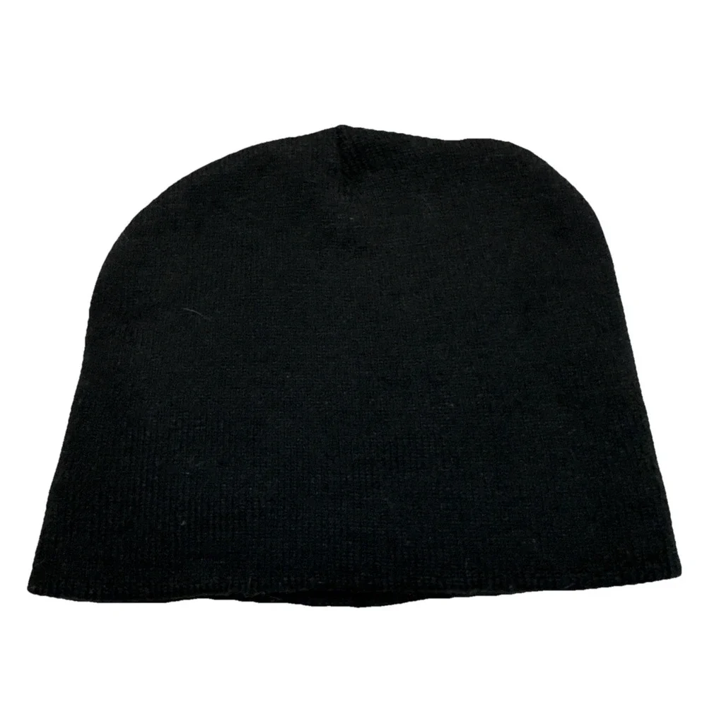 Black Knit Beanie Hat Teal Scorpion Embroidered Skull Cap Winter One Size‎