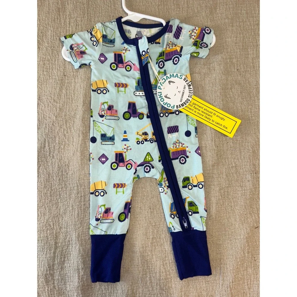 NWT Popoki Zippy Newborn Bamboo Viscose‎ Construction Vehicle PJ Daywear Gift