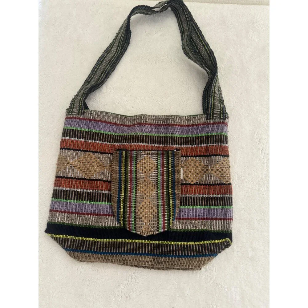 Lillo Mexican Poncho Style Shoulder Bag Colorful‎ Drug Rug Boho Surf Beach Tote