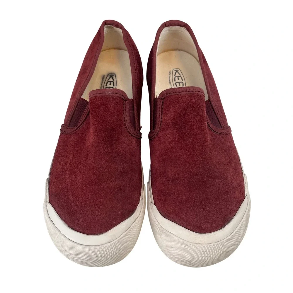 KEEN Coronado III Women's Suede‎ Slip On Sneakers Burgundy Comfort Casual 8