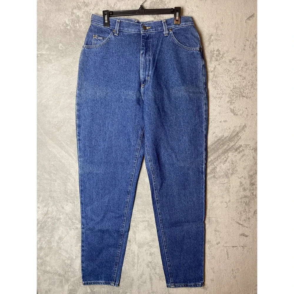 Lee Women's 16 Long Relaxed Fit Blue Denim Jeans