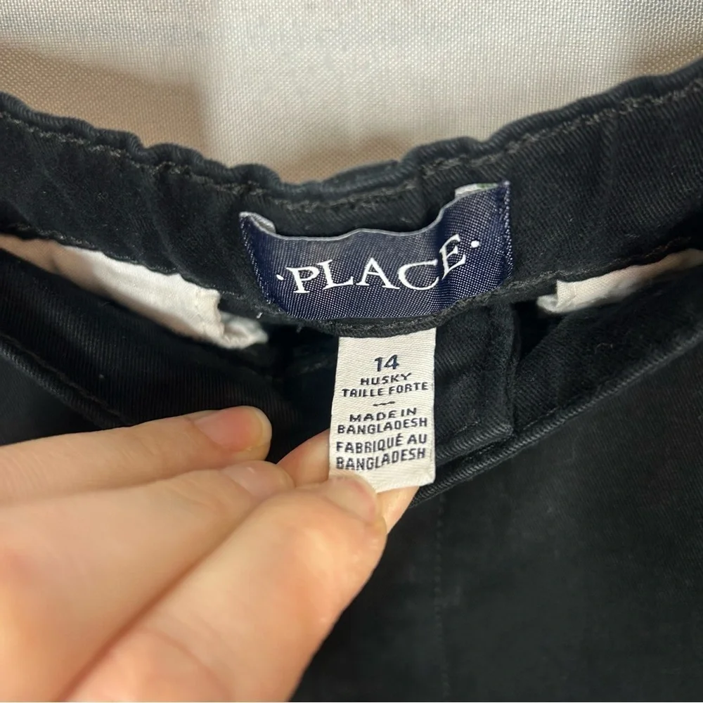 Children’s Place | Husky Black Pants Adjustable Waist School Boys Size 14 Husky
