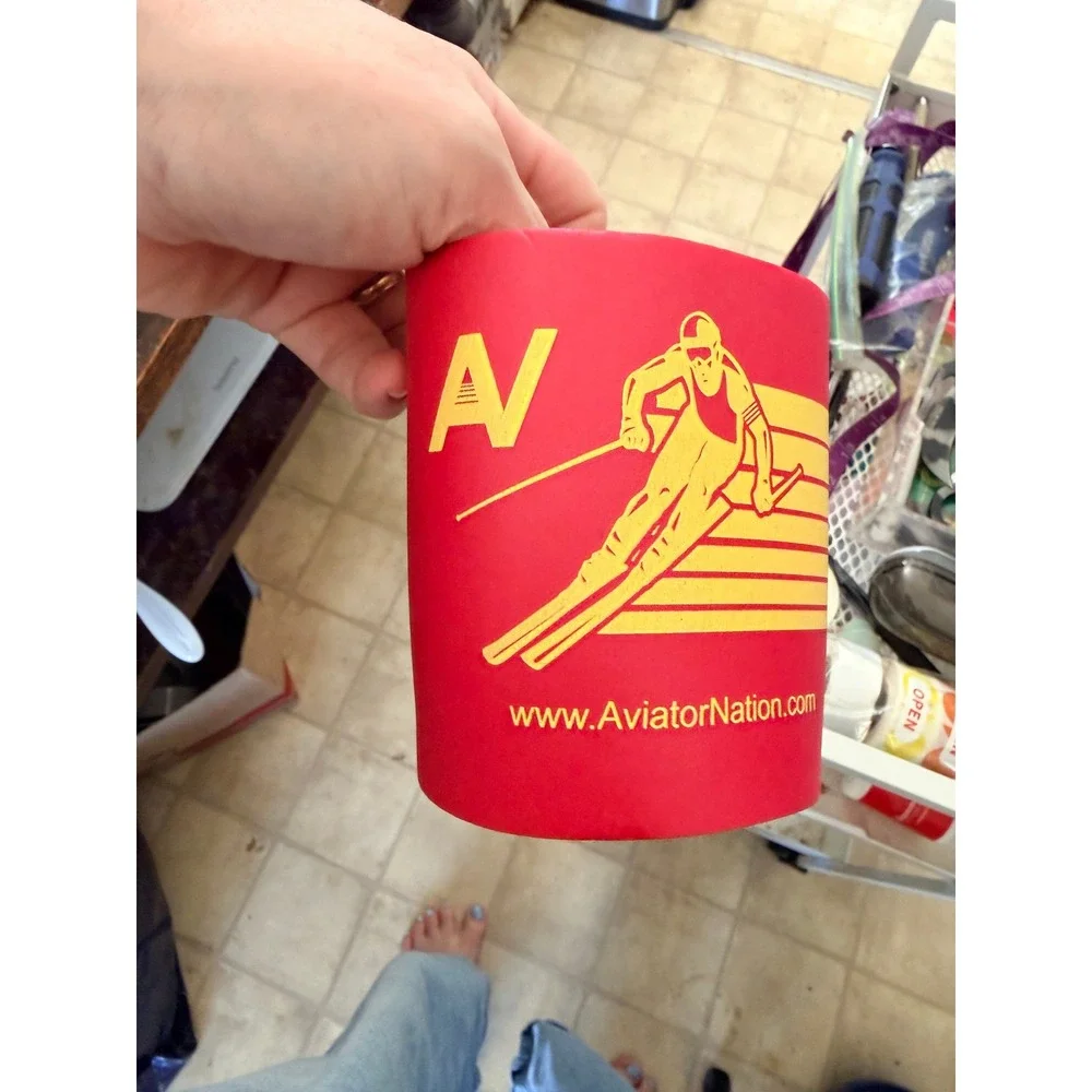 Aviator Nation Can Cozies Set of 4 Aspen Tiger Rainbow Retro Beverage Coolers
