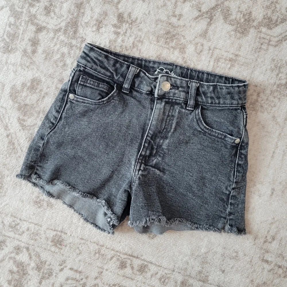 Art Class Girls M‎ 7/8 Black Cut Off Denim Shorts Adjustable Waist