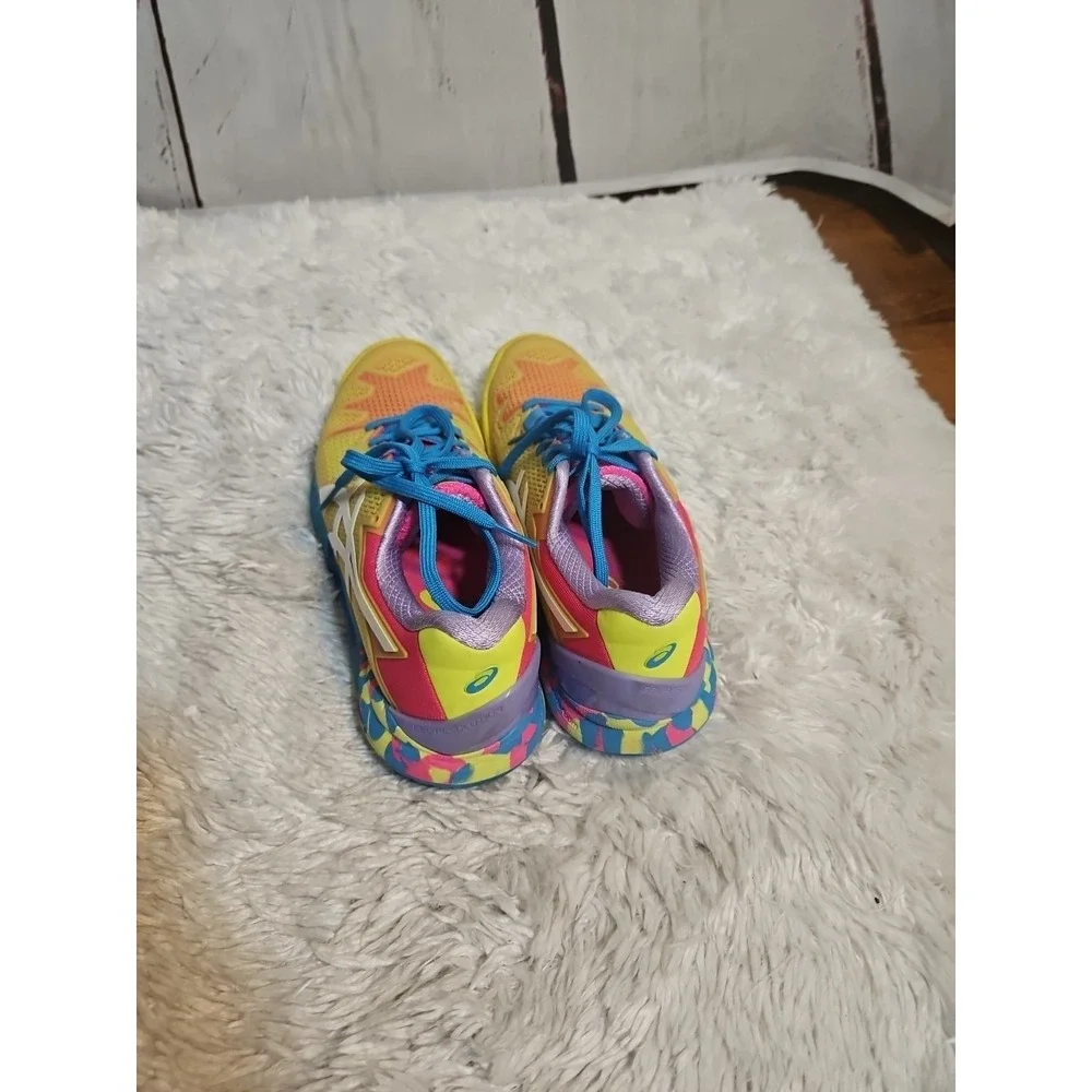 Asics Women's Yellow‎ Pink Blue Atheletic SHOES Size 6.5