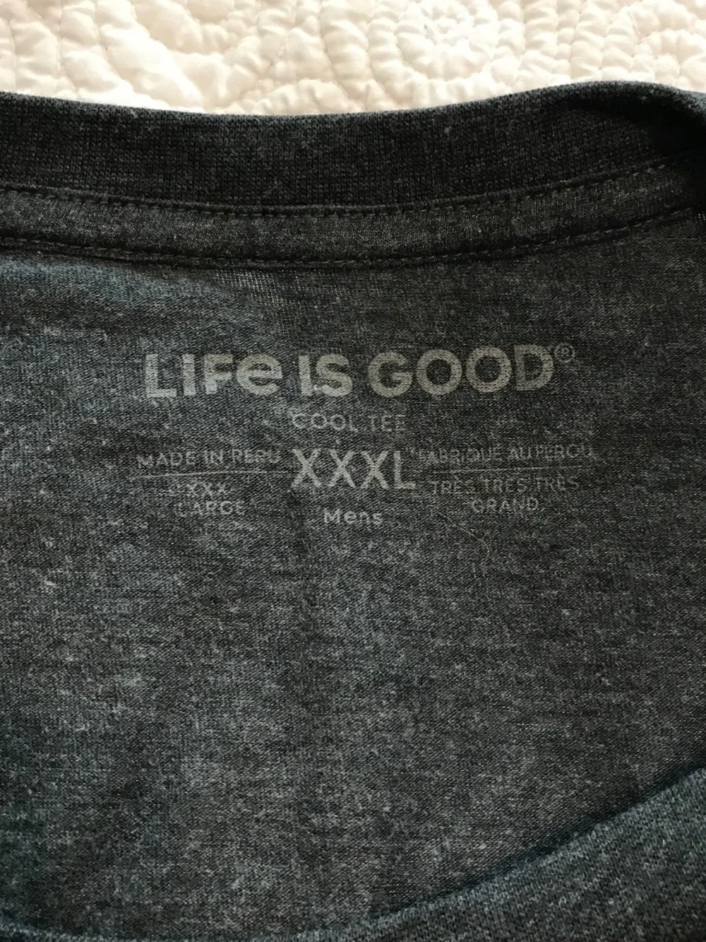 Life is Good “Go to the Gym” gray printed short sleeve crewneck tee shirt (3XL)
