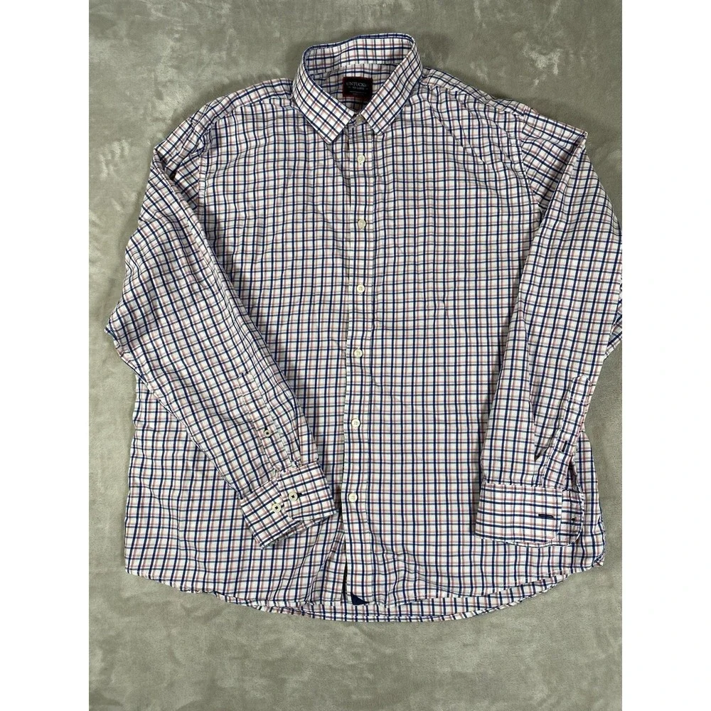 Untuckit Shirt Hewitson Men's Sz XXL Pink Blue Plaid Pastel Cotton/Lyocell