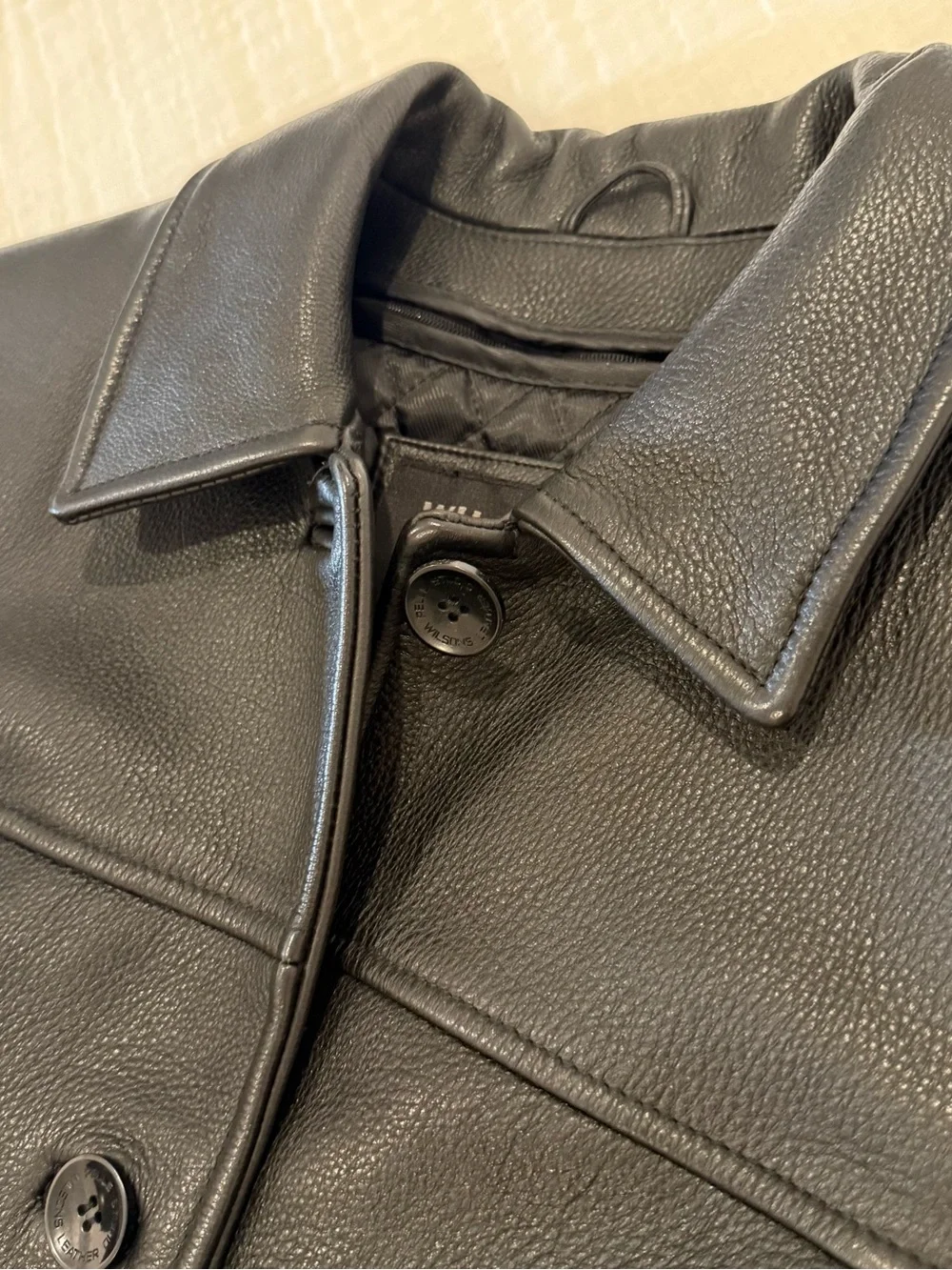 VINTAGE Wilsons Leather Pelle Studio Black Zip Jacket Thinsulate Lined Size Med