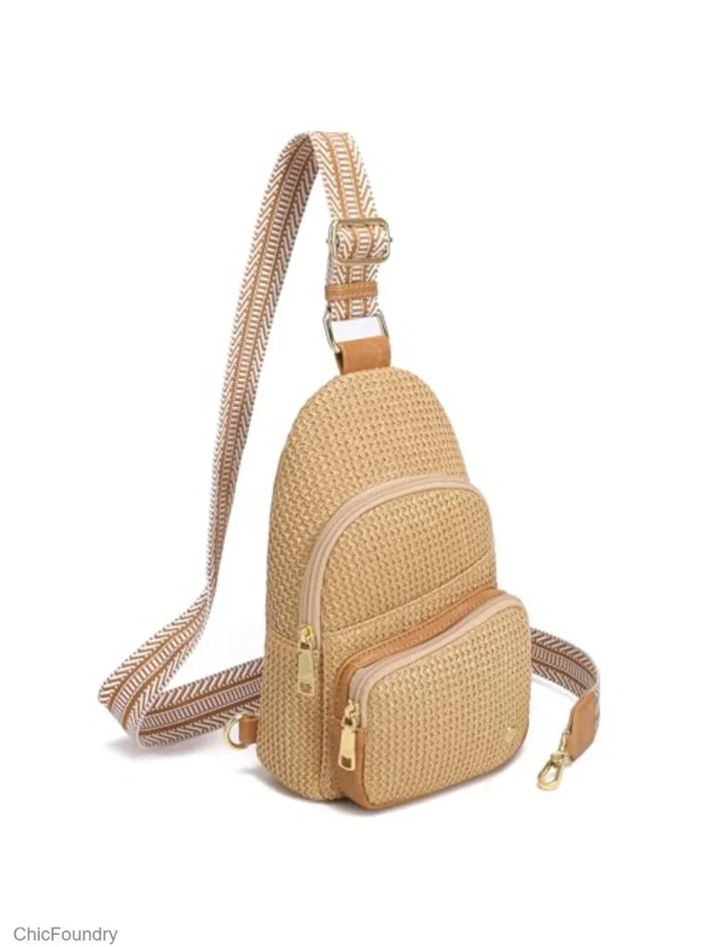 Faux Straw Crossbody Bag Small RFID Sling Purse Beach Travel Essentials