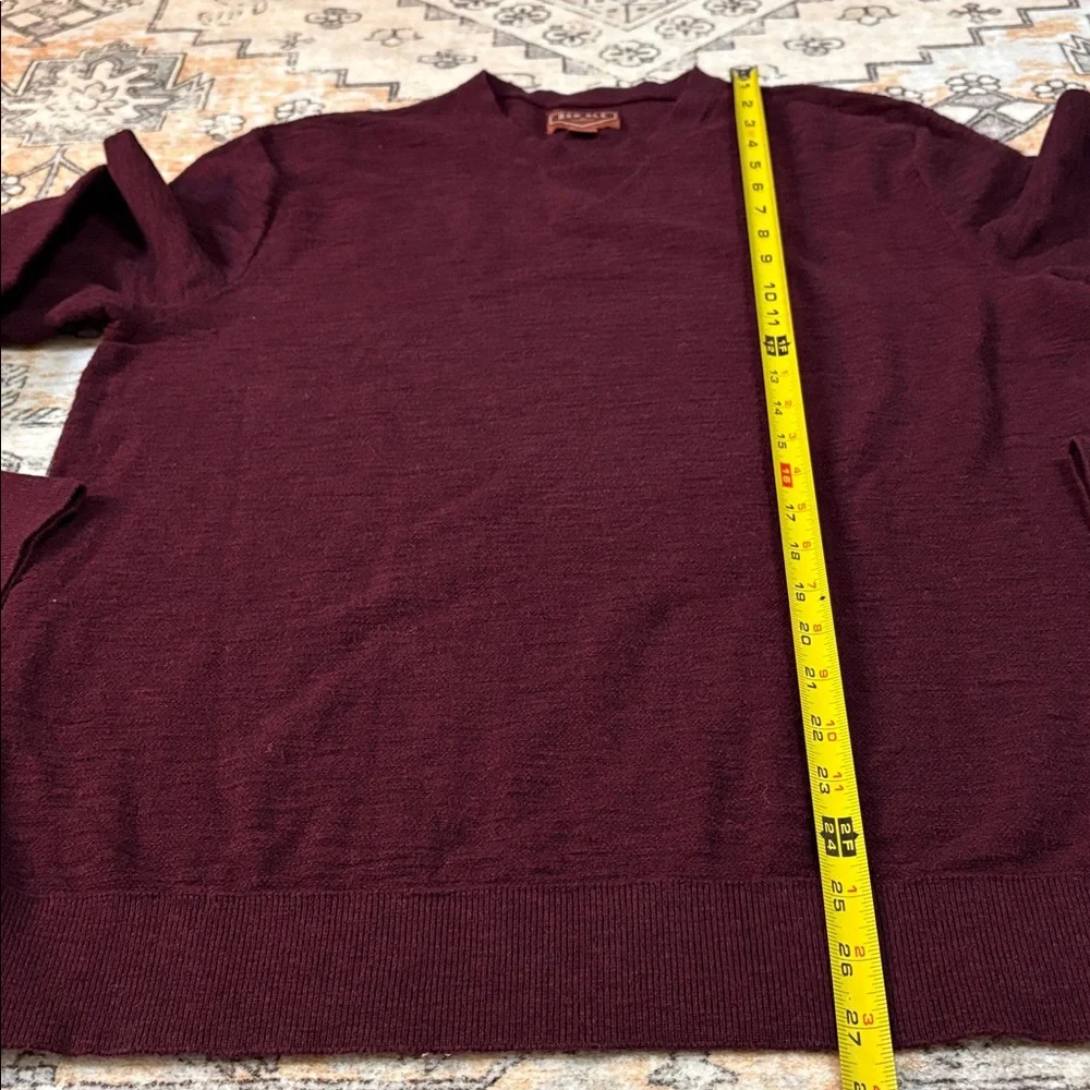 RED ALE L Red Ale by Alesbury Riverside Mens V-Neck Sweater in Wine color