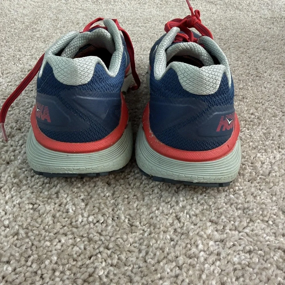 Hoka One One Shoes Womens Size 7.5 Blue Mesh Trail Running Sneakers Cushioned