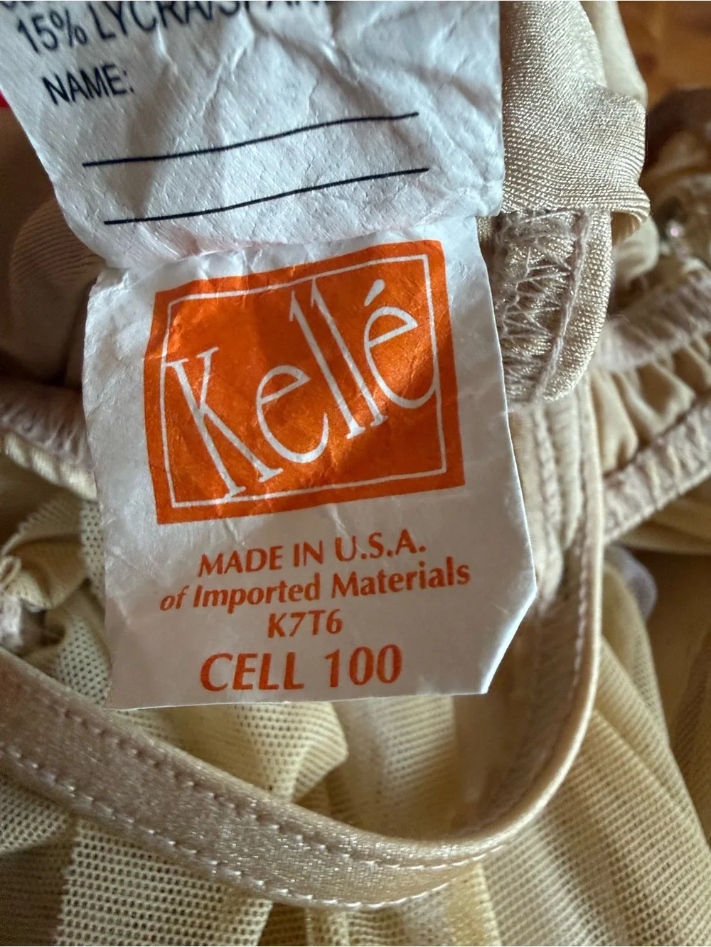 Kellé Lyrical Dance Costume Large Child Ivory Nude Mesh Rhinestone Contemporary