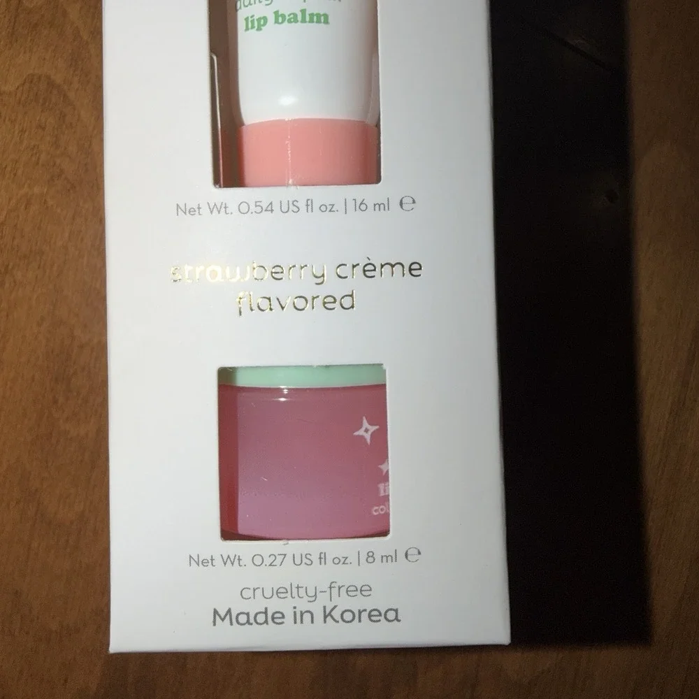 NEW The Creme Shop Moisturizing‎ Remedy Lip Balm Lip Mask Set Strawberry