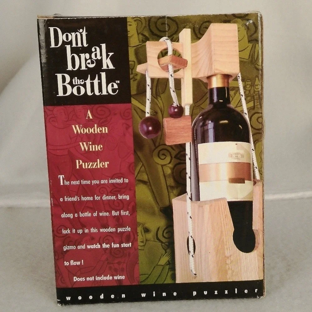 New Don't Break the Bottle Wooden‎ Wine Puzzler Gift for Host