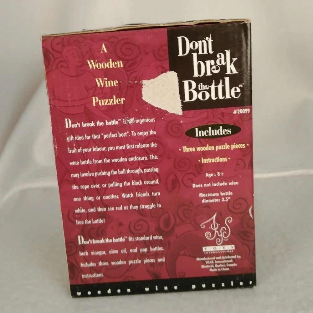 New Don't Break the Bottle Wooden‎ Wine Puzzler Gift for Host