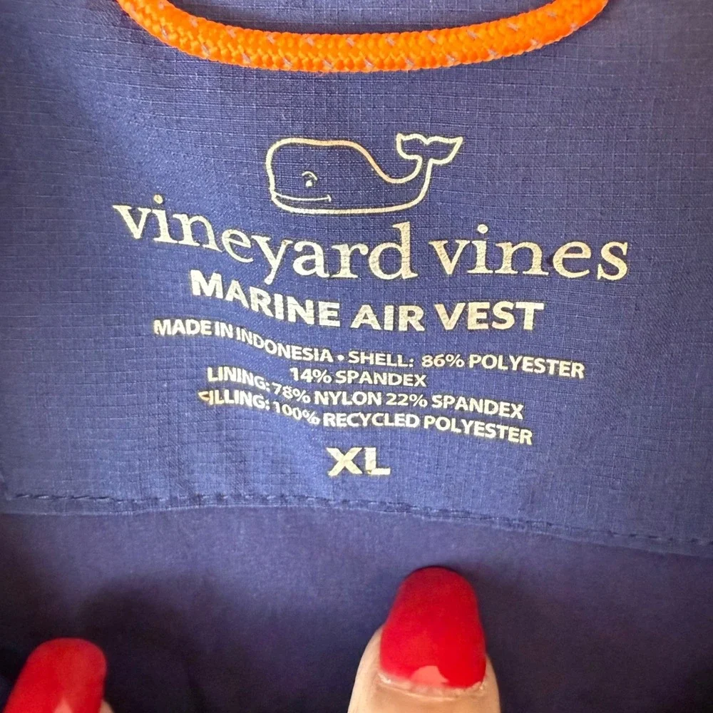 Vineyard Vines Marine Air Vest Kids XL Blue Puffer‎ Quilted Zip Front
