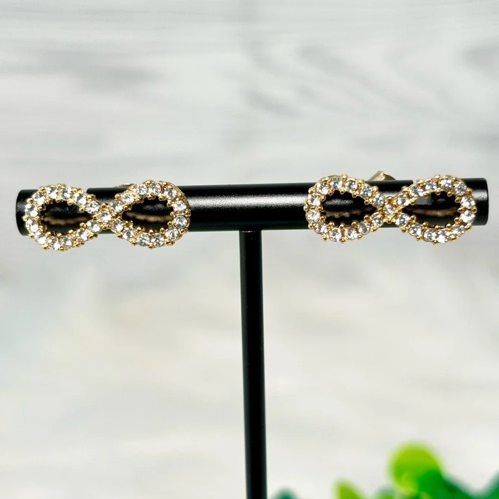 Gold Infinity‎ Stud Earrings