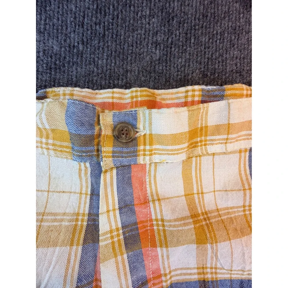 Wilderness Mens Plaid Cargo Shorts Multi Color Orange Blue Yellow Size 42 NWT