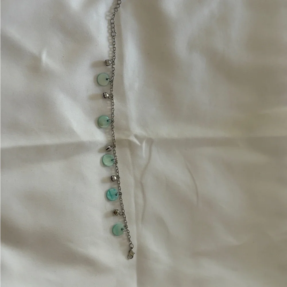 Cute Blue Shell Silvertone Bracelet‎