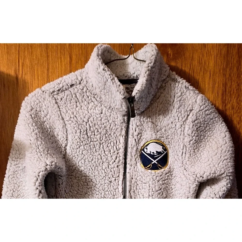 Buffalo Sabres NHL Girls Cream/Off‎ White Sherpa Fleece Full Zip Jacket Kids S