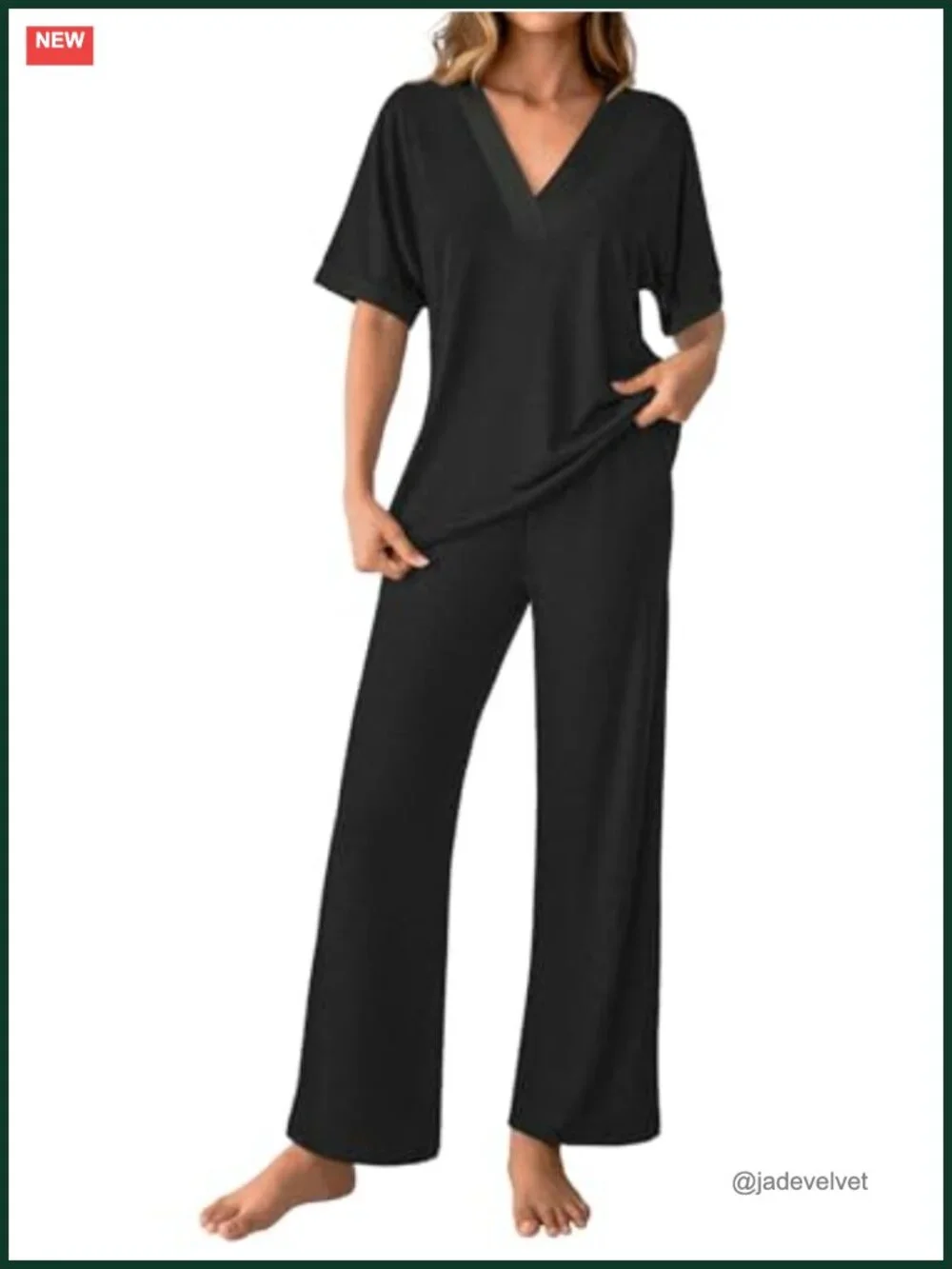 Women's Two Piece Pajama Set 3/4 Sleeve Sleepwear Nightwear Loungewear Lounge