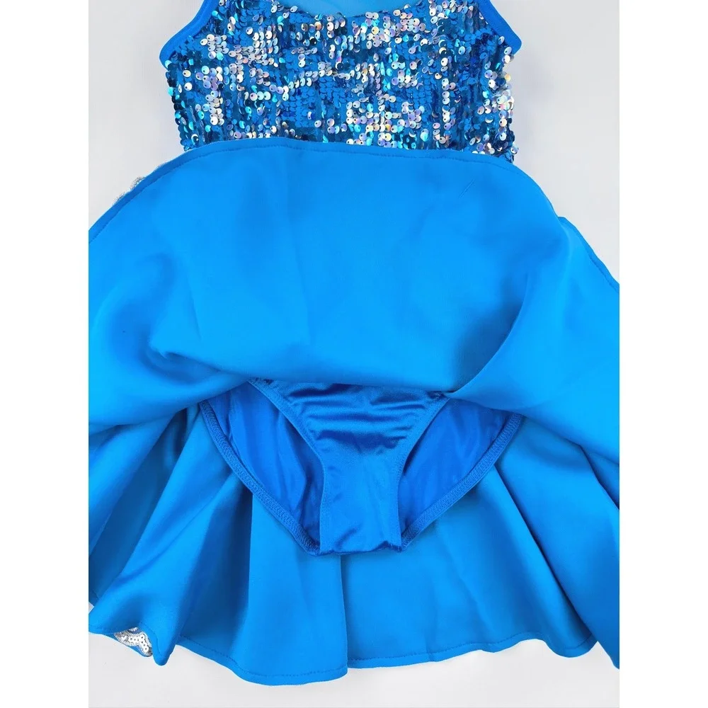 Weissman Showtime Girls Night Out Dance Costume‎ Dress Peacock 10/12 NWOT