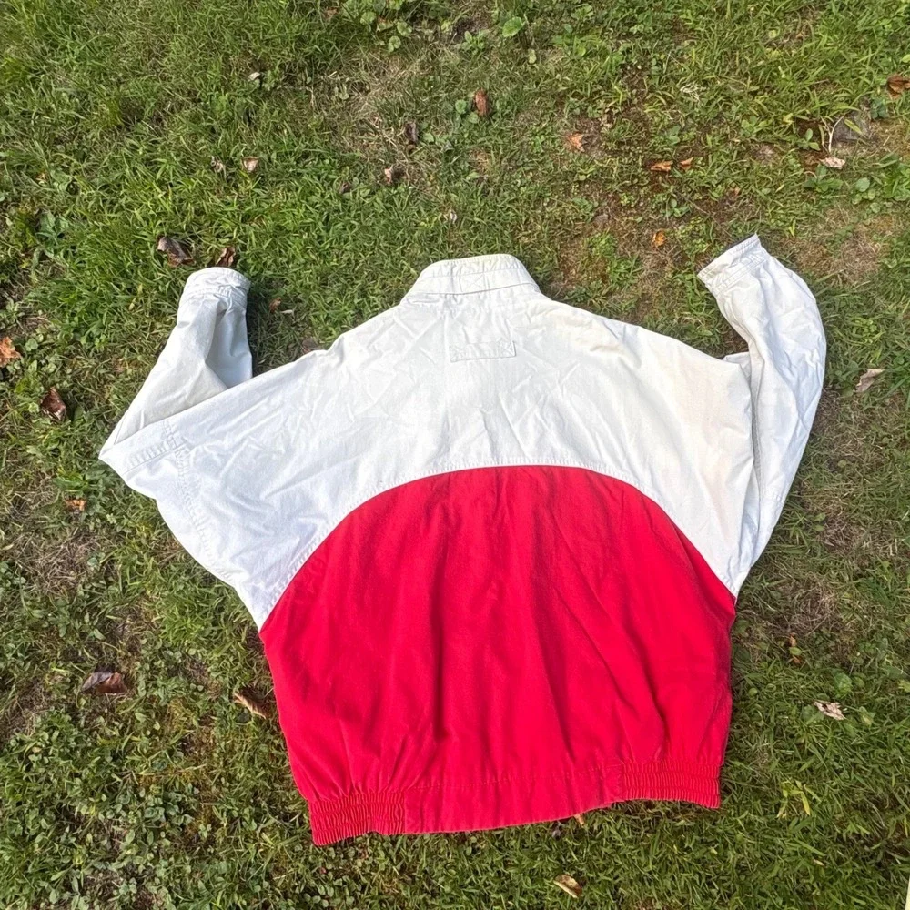 Vintage 90s Stratojac Colorblock Jacket Mens Large Red White Retro‎