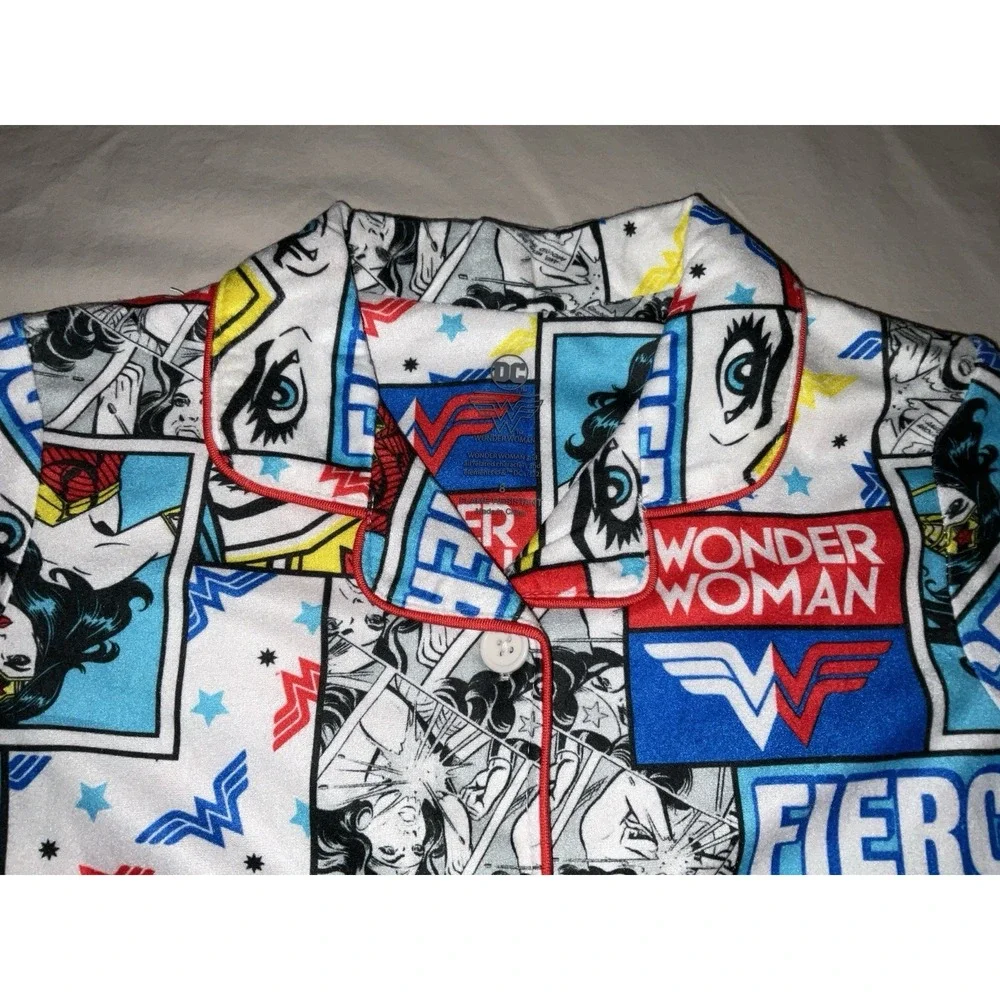 NWT Girls' DC Comics Wonder Woman‎ Flannel Pajamas Night Shirt Flame Resistant 8