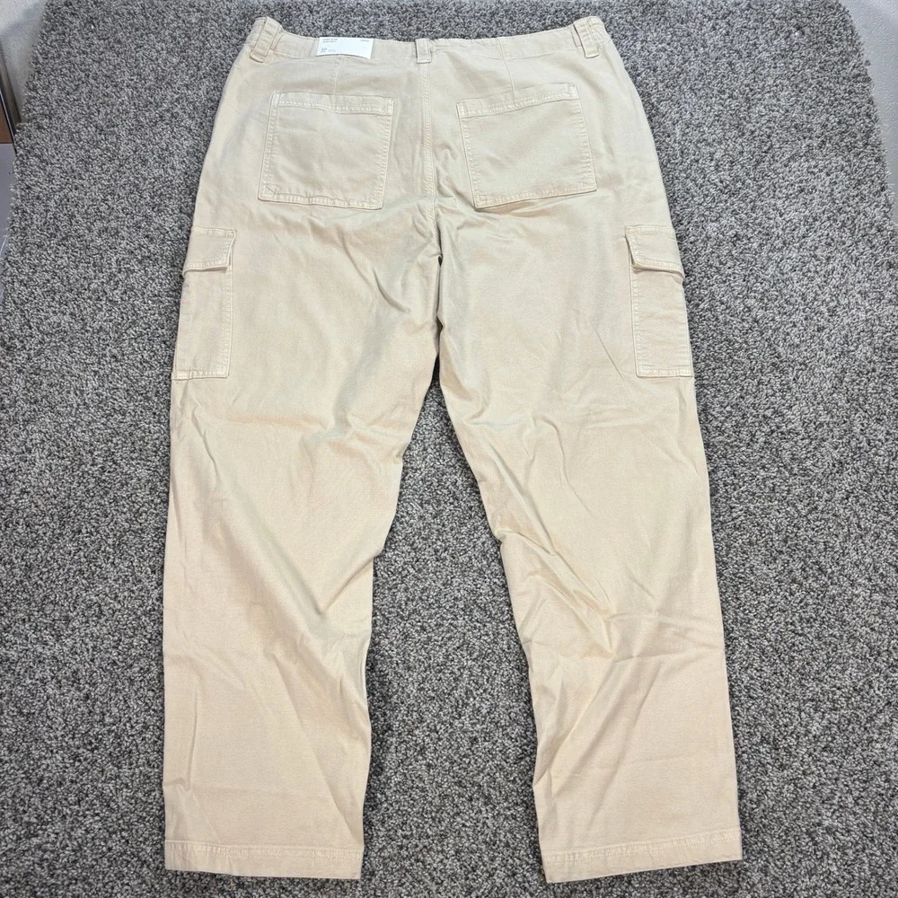American Eagle Mens 40x30 Cargo Pants High Rise Straight Stretch Khaki Tan NWT