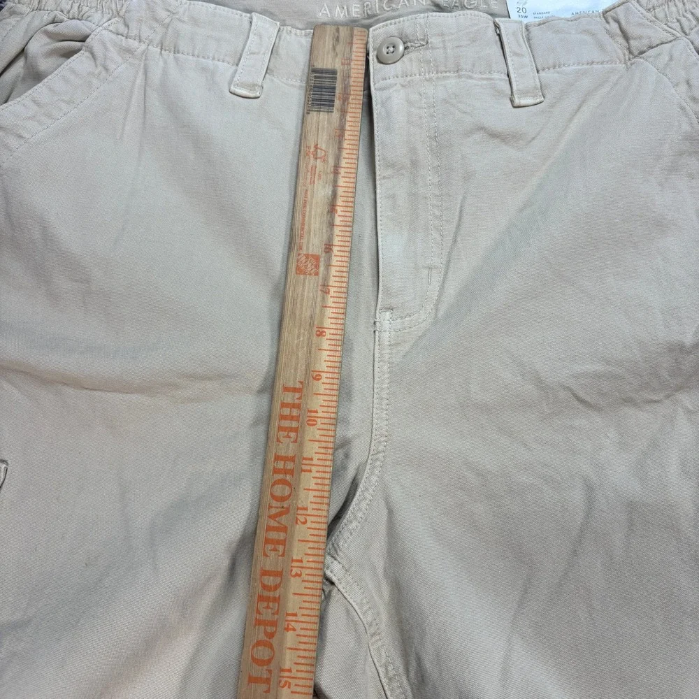 American Eagle Mens 40x30 Cargo Pants High Rise Straight Stretch Khaki Tan NWT