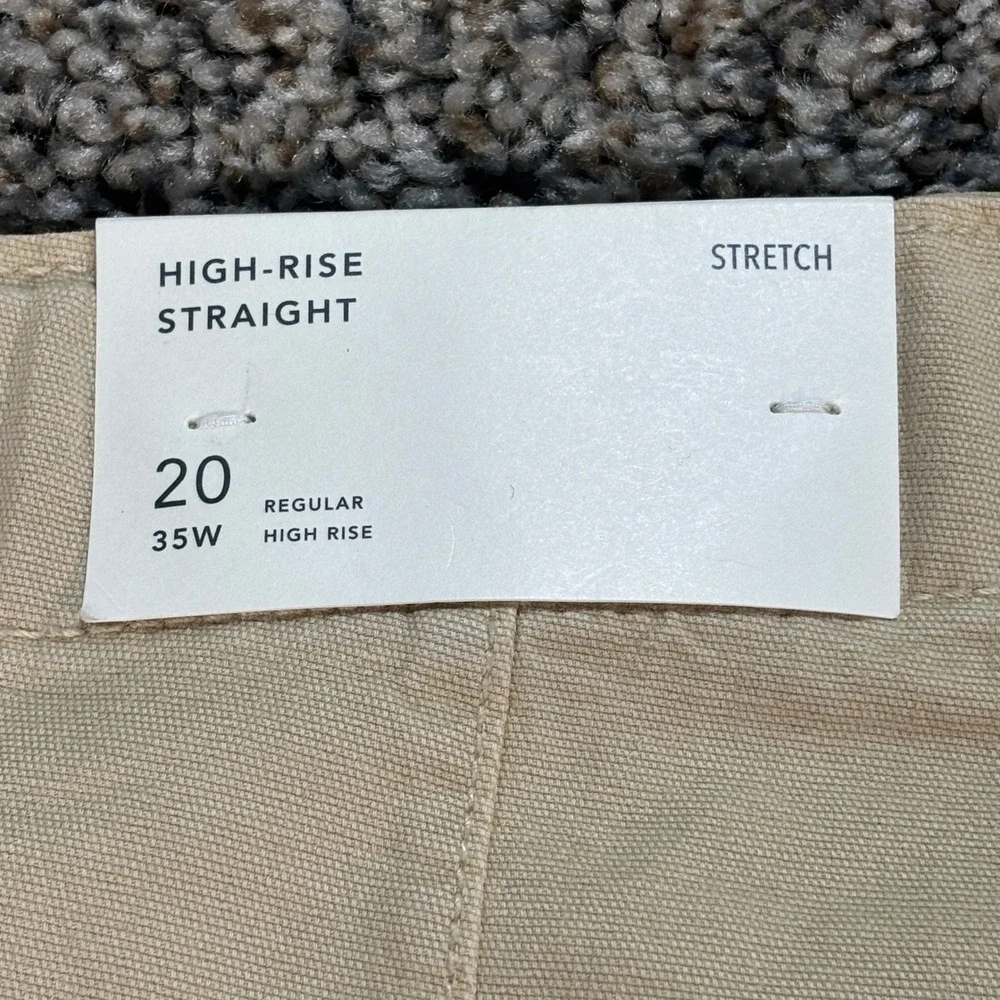 American Eagle Mens 40x30 Cargo Pants High Rise Straight Stretch Khaki Tan NWT