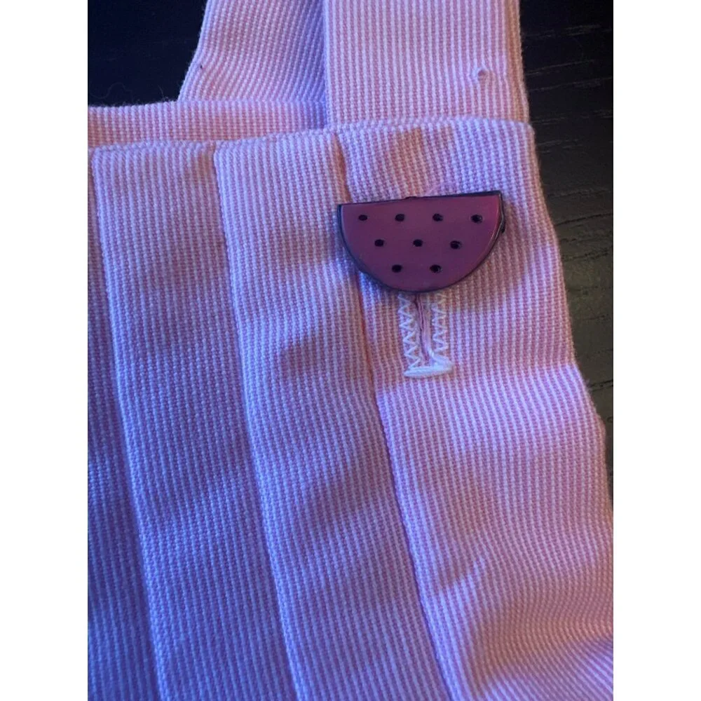 Pink Baby Romper With Watermelon Buttons & Pockets‎ Vintage 80s