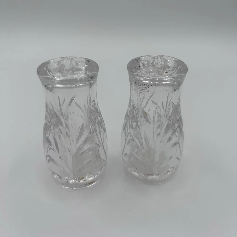 Towle Full‎ Lead Crystal Salt & Pepper Set Made In Austria Luxury Perfect Gift