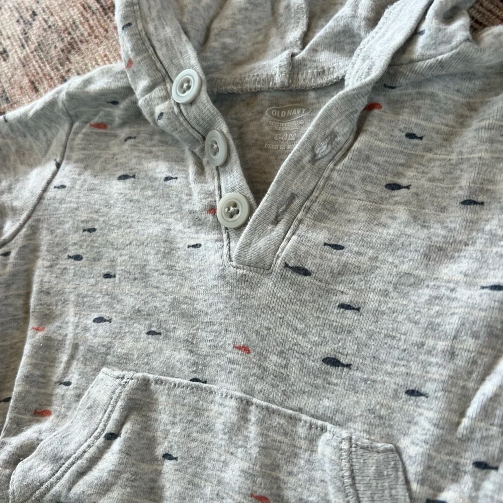 Old Navy Gray Hooded Bodysuit One Piece