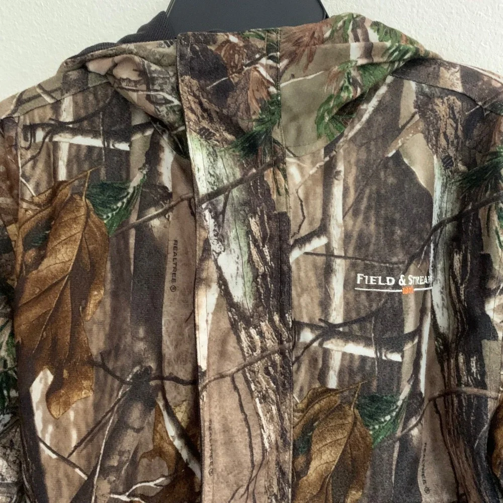 Field &‎ Stream Boys Medium Camo Jacket Hooded Realtree Quilted Hunting