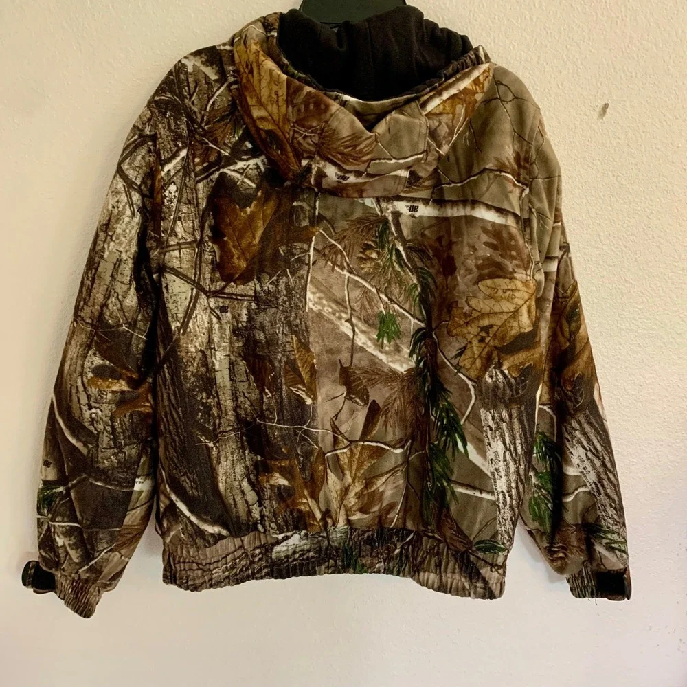 Field &‎ Stream Boys Medium Camo Jacket Hooded Realtree Quilted Hunting